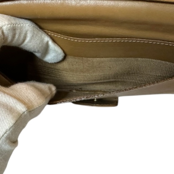 Celine Monogram Brown and Tan Wallet kiss lock opener. - Picture 15 of 16